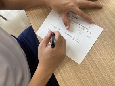 7月31日(金):３学年 朝学習数学の様子