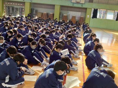 1月21日㈭　３学年　明日は私立受験中心日