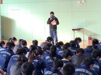 1月14日㈭　３学年　進路集会の様子