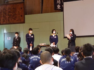 12月23日　１学年　学年集会の様子